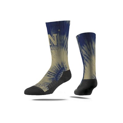 NCAA Navy Midshipmen Tie-Dye Adult Crew Socks - M/L