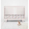 Bacati - Botanical Pearl String Pink Multicolor 100 percent Cotton Universal Baby US Standard Crib or Toddler Bed Fitted Sheet - 4 of 4