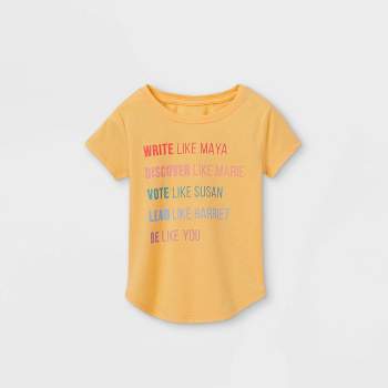 Toddler Girls' 'Inspirational' Short Sleeve Graphic T-Shirt - Mustard