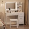Greenstell Modern Vanity Desk with Mirror and Lights & Power Outlets - 4 Drawers & Storage Shelves, 3 Color Modes & Adjustable Brightness - 4 of 4