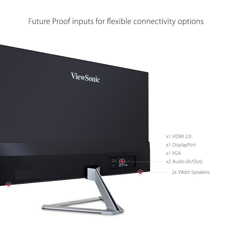ViewSonic VX2276-SMHD 22 Inch 1080p Widescreen IPS Monitor with Ultra-Thin Bezels, HDMI and DisplayPort, 4 of 9