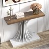 Modern Console Table, 40 inch Entryway Table with Flower-Shaped Support, Hallway Sofa Table with Thickened Desktop & Geometric Base - 2 of 4