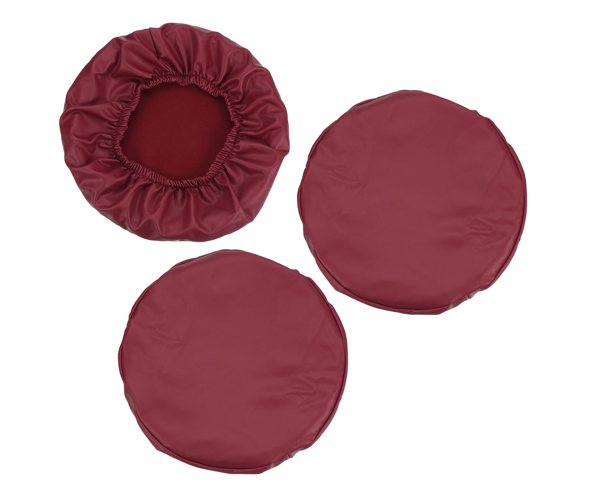Unique Bargains Round Washable Elastic Bar Stool Cover for Dia 12"-14" Chair 3 Pcs Wine Red