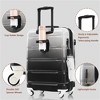 BEAFUP Luggage Set of 3, 20-inch with USB Port, Carry-on Luggage with Cup Holder, ABS+PC Hard Shell Luggage with Spinner Wheels, Black - 4 of 4