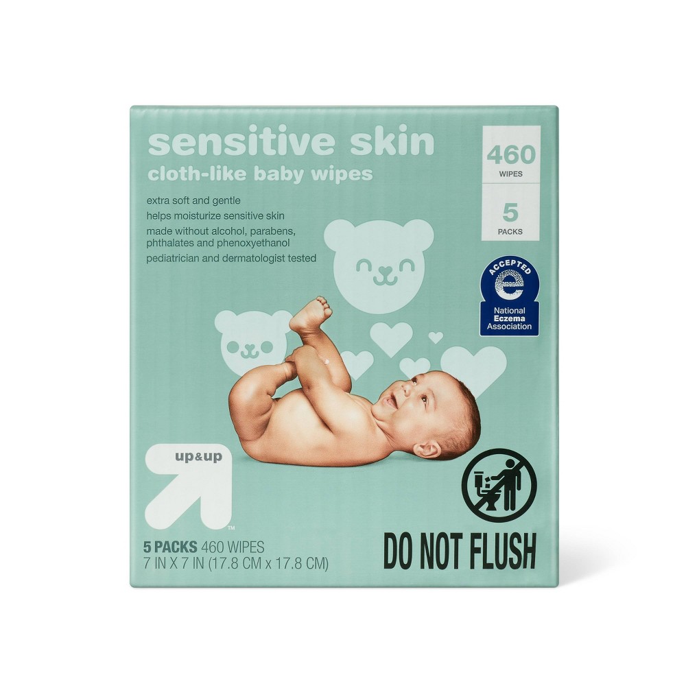 Photos - Baby Hygiene Sensitive Skin Baby Wipes - 5pk/460ct Total - up & up™