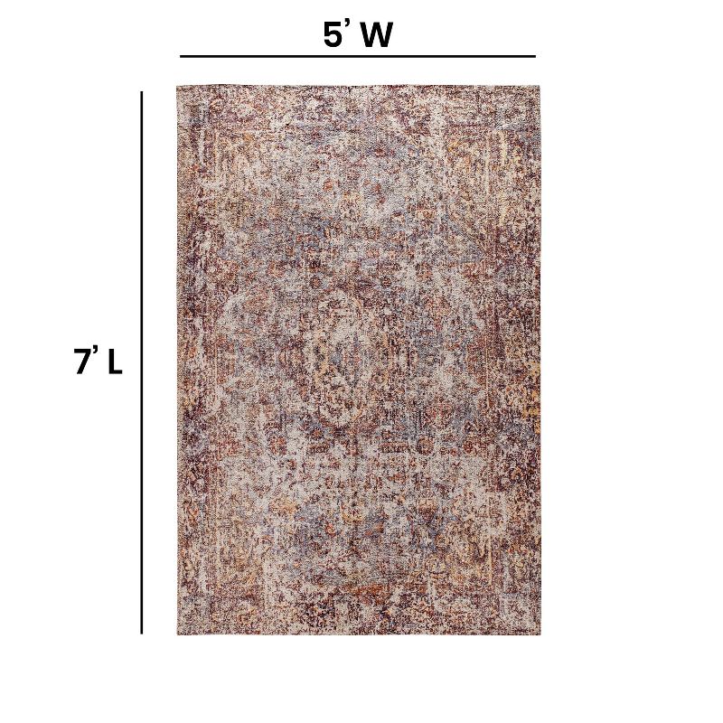 Emma and Oliver Multicolor Distressed Artisan Old English Style Traditional Rug, 5 of 9