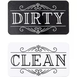 Cat Dishwasher Magnet Sign, Clean Dirty Double Sided Sign, Black & White 3.5"x2"