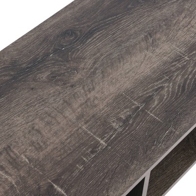 Ashwood and Black Metal Rectangular Coffee Table with Storage