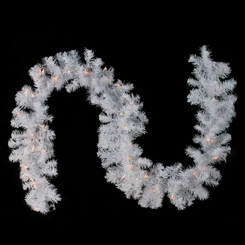 Northlight 9' X 12 Prelit White Crystal Spruce Artificial Christmas Garland  - Clear Lights : Target