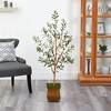 Nearly Natural 50-in Olive Artificial Tree in Metal Planter - 3 of 4