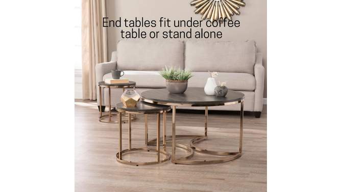 3pc Linder Round Nesting Coffee Tables Champagne - Aiden Lane, 2 of 13, play video