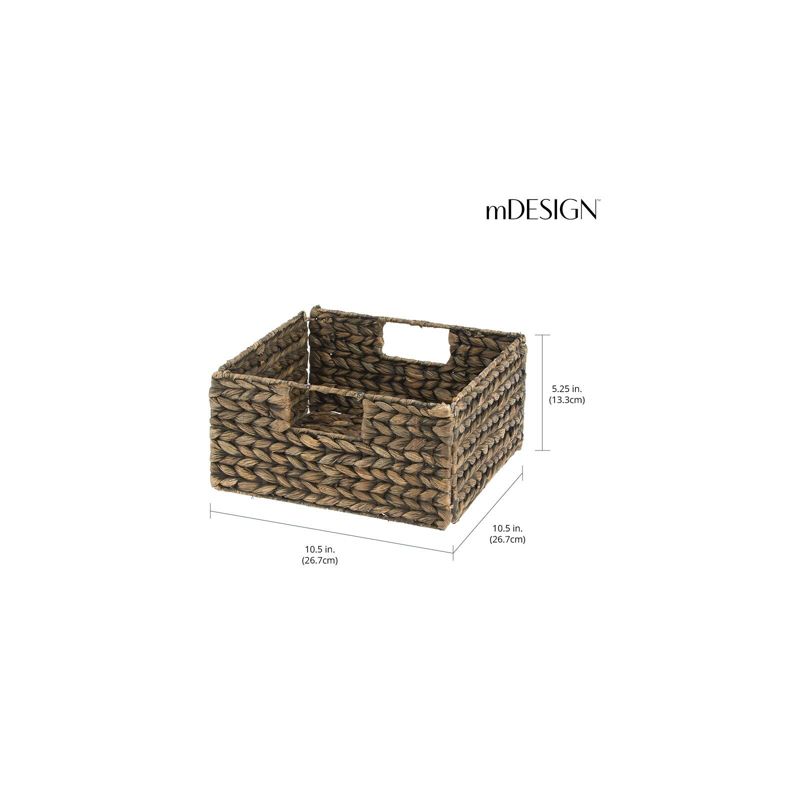 mDesign Woven Hyacinth Bin Basket Organizer with Handles, 4 of 8