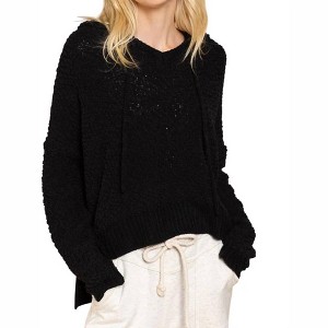 Women's Textured Knit Hoodie - POL - 1 of 4