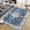 Area Rug Washable Rug Bohemian Vintage Rug Vintage Floor Cover Traditional Rug, 8' x 10' Blue - 2 of 4