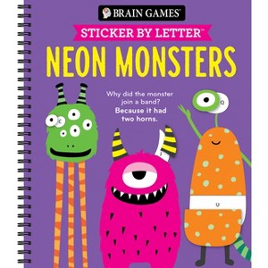 Brain Games - Sticker by Letter: Neon Monsters (20 Images to Sticker + Jokes!) - by  Publications International Ltd & New Seasons & Brain Games - 1 of 1