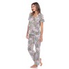 Women's Short Sleeve Top and Pants Pajama Set - White Mark - 3 of 4