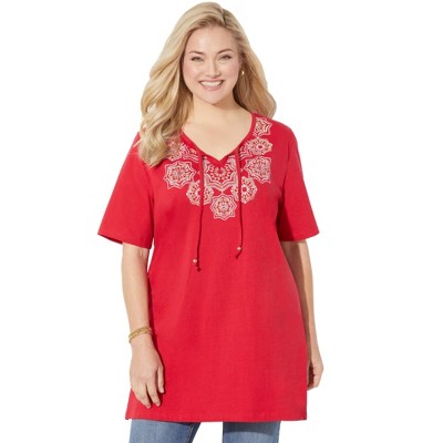 Catherines Women's Plus Size Easy Fit Peasant Tee