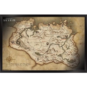 Trends International The Elder Scrolls V: Skyrim - Map Framed Wall Poster Prints - 1 of 4