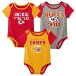NFL Kansas City Chiefs Baby Boys' 3pk Bodysuit Set