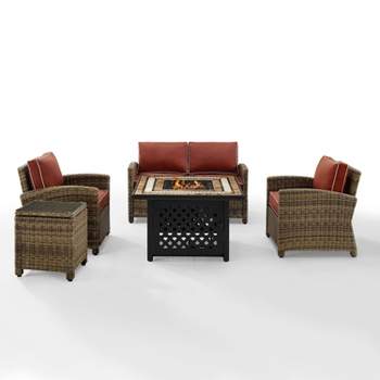Crosley 5pc Bradenton Steel Outdoor Patio Fire Pit Furniture Set 