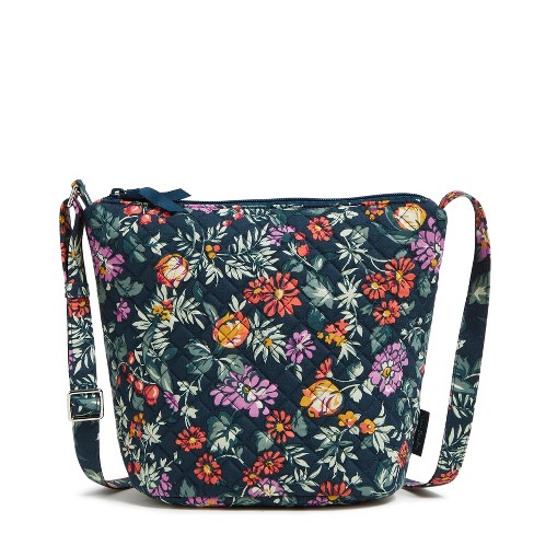 Vera Bradley Women's Cotton Triple Compartment Crossbody Bag Perennials  Noir : Target