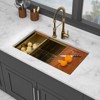 Single Bowl Undermount Workstation Gold Kitchen Sink - 33in x 19in x 10in Inch 16 Gauge Stainless Steel Deep Sink - 2 of 4