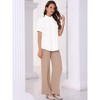 INSPIRE CHIC Women's Summer Button Down Causal Short Sleeve Turn Down Collar Work Shirt - 4 of 4