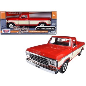 1979 Ford F-150 Pickup Truck Red and Cream 1/24 Diecast Model Car by Motormax - 1 of 3