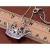 Alilang Gold Tone Crown Pendant Necklace with Sparkling Rhinestone Accents - 3 of 4