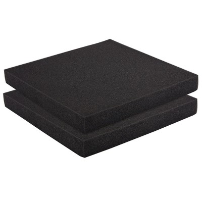 Okuna Outpost 2 Pack Black Packing Foam Sheets, 1 inch Polyurethane Cushioning Inserts for Cases, Moving, 12 x 16 in