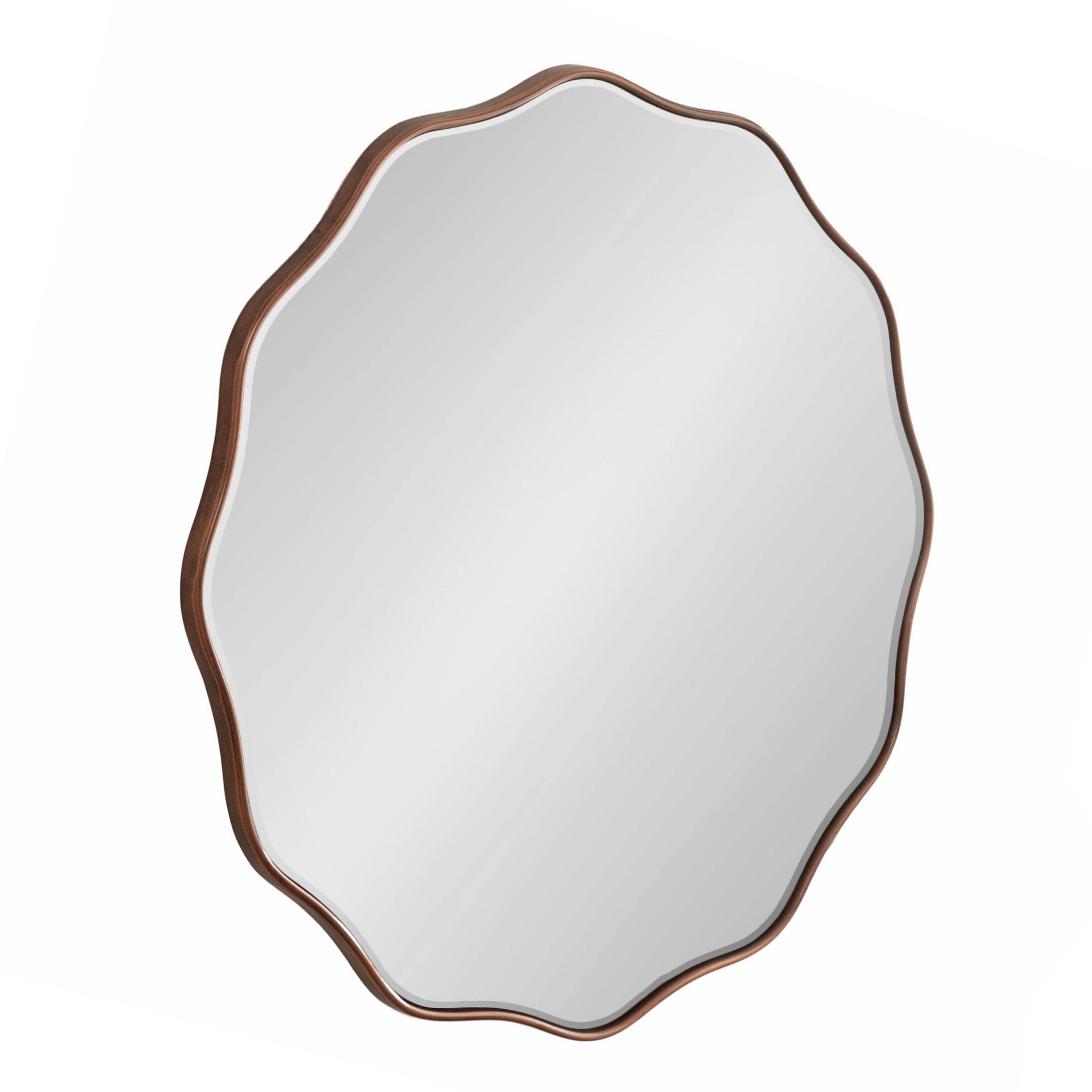 Kate & Laurel All Things Decor 26" Viona Round Scalloped Mirror Diameter Bronze