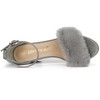 Allegra K Women's Faux Fur Buckle Closure Ankle Strap Block Heels Sandals - 4 of 4