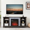 58" TV Media Stand with 18" Electric Fireplace Insert, Faux Stacked Stone Surround, Modern Entertainment Console with Open Storage - 2 of 4