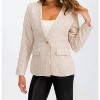 Women's Long Sleeve Tweed Blazer - entro - 3 of 4