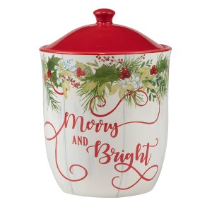 Certified International Winter Greens Biscuit Jar - 1 of 4