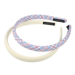 Unique Bargains Women's Anti Slip Fashion Artistic Plaid Headbands 0.67" Wide 2 Pcs - 1 of 4