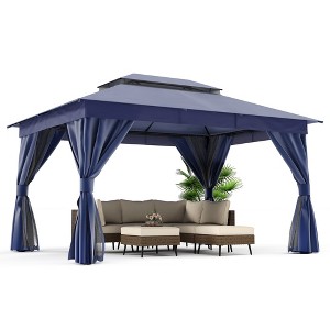 Decksplore 10'x13' Patio Gazebo Outdoor Heavy Duty Party Tent with Double Roofs, Mosquito Nettings and Privacy Screens - 1 of 4