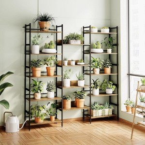 5 Tier Bookcases and Bookshelves, Rustic Standing Bookshelves for Living Room Bedroom Home Office - 1 of 4
