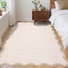 Modern Scalloped Living Room Rugs, Washable Solid Soft Bedroom Carpet Non Slip, Indoor Contemporary Home Decor Rugs - 4 of 4