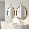 Wooakway 22"/26"W Gold Accent Wall Mirror Circle Decorative Mirror Bathroom Vanity Mirror Metal Frame for Living Room Bedroom Entryway 1/2-Piece - 2 of 4
