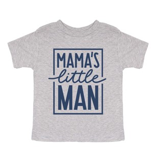 The Juniper Shop Mama's Little Man Toddler Short Sleeve Tee - 4T - Heather Grey - 1 of 4