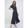 WEST K Women's Woven Georgia Faux-Wrap Dress with High-Low Hem and Tie Waist - 3 of 4