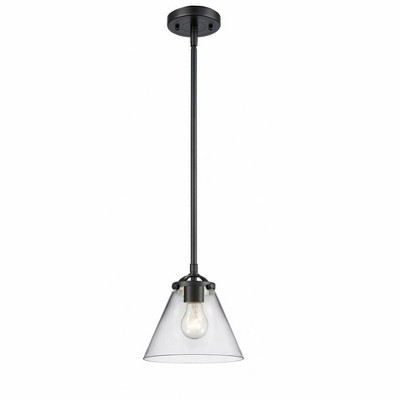 Cone - 1 Light Stem Hung Mini Pendant In Industrial Style-7.63 Inches Tall and 7.75 Inches Wide