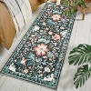 Washable Floral Rug, 5x7ft Non-Slip Foldable Area Rug, Machine Washable Pink Rug for Living Room Bedroom, Pet-Friendly - 2 of 4