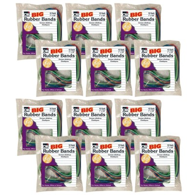 12pk 12 per Pack 7" x 1/8" Big Rubber Bands - Charles Leonard