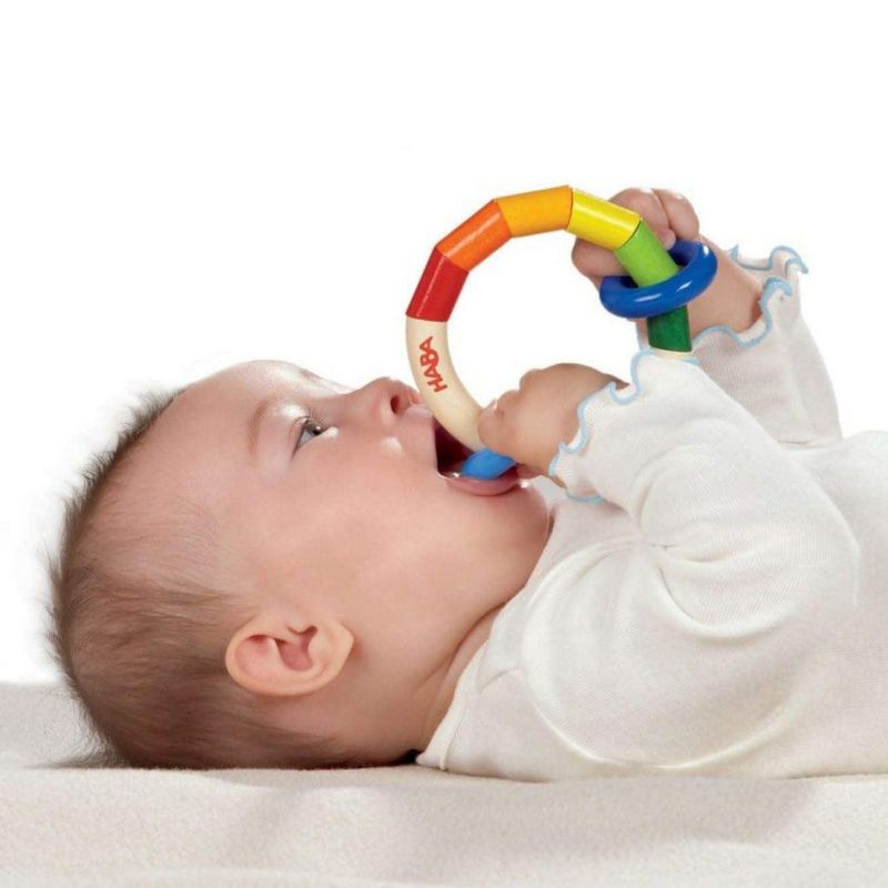 HABA Kringelring Wooden Baby Rattle Clutching Toy & Teether (Made in Germany), 2 of 8