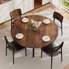 47" Round Dining Table for 4-6, Farmhouse Kitchen Table with Storage, Space Saving Wood Circle Dinner Table with Metal Legs - 4 of 4