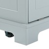 Kumasinova 48.5" Kitchen Cart with Power Outlets,Kitchen Island with Trash Can Storage,5-Wheel Rolling  Cart with 3 Drawers&Open Side Shelves for Home - 4 of 4