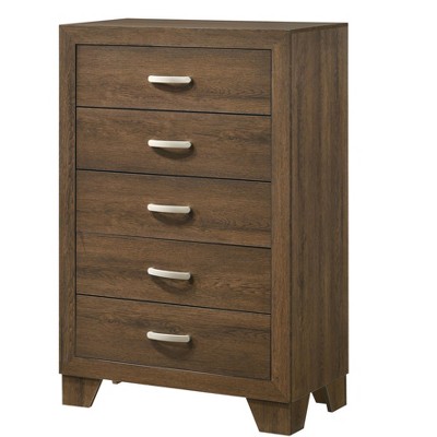NicBex 5 Drawer Dresser for Bedroom,White Wooden Drawers with Metal Handle,Dressers for Kids Room,Living Room,Entry and Hallway,Oak