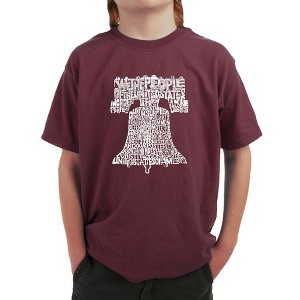 LA Pop Art Boy's Word Art T-shirt - Liberty Bell - 1 of 4